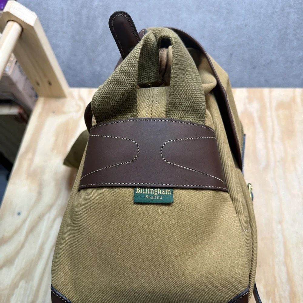 Billingham Camera Bag Khaki‎ Canvas Leather Trim w Superflex Inserts Pouch